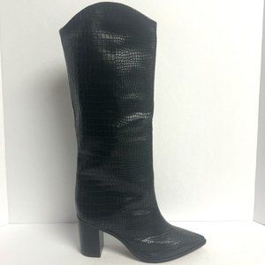 Schutz Womens Analeah Boot Black Leather Size 10 M